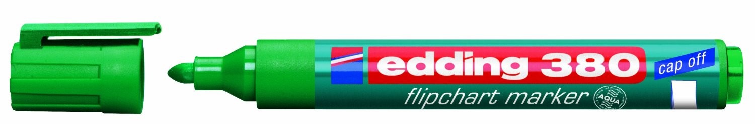 Marker Edding 380 pentru flipchart, varf rotund, 1.5-3mm, verde