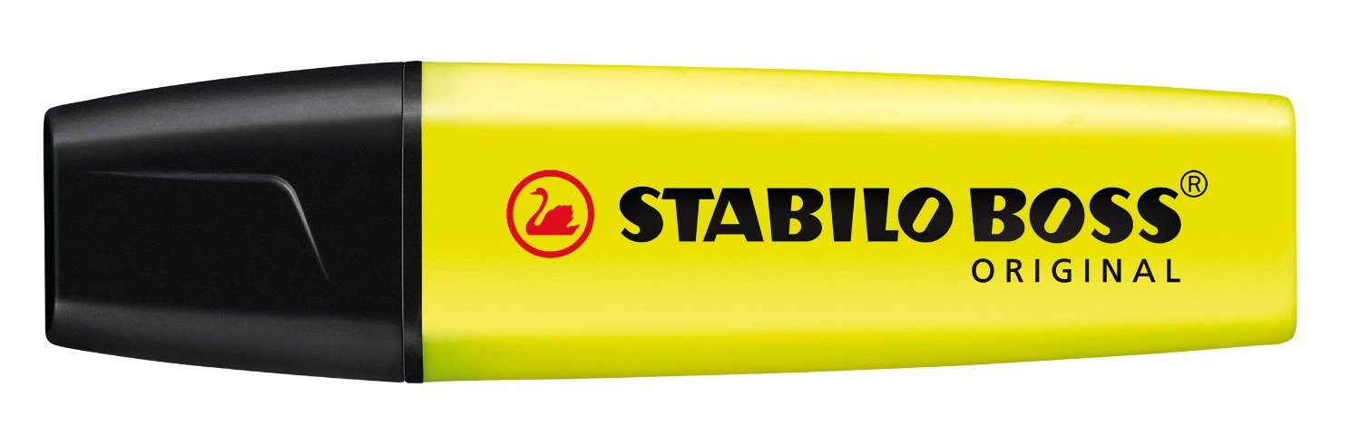 Textmarker Stabilo Boss, varf retezat 2 -5 mm, galben