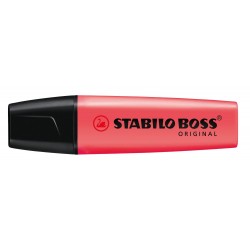 Textmarker Stabilo Boss, varf retezat 2 -5 mm, rosu