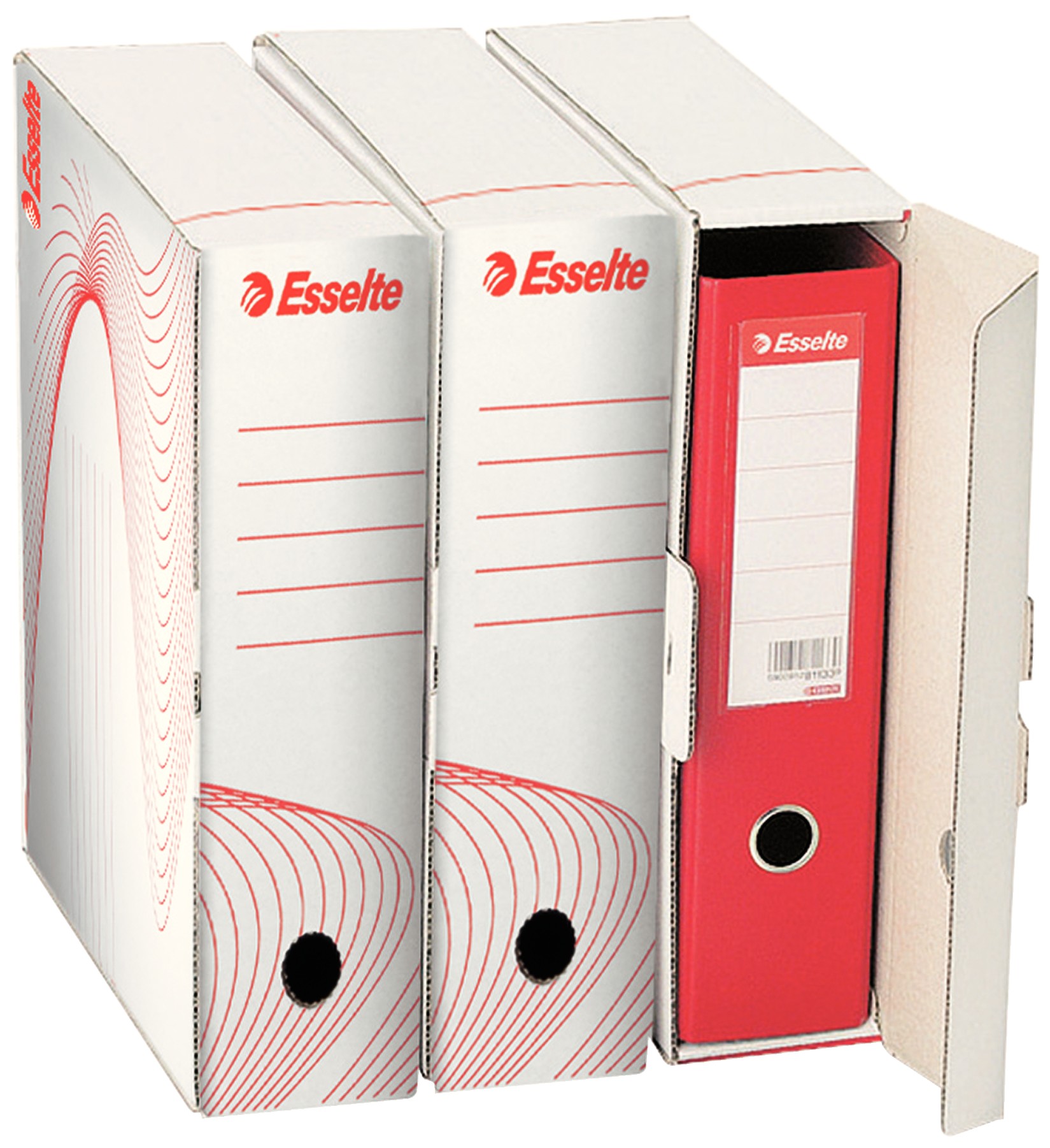 Cutie depozitare si arhivare ESSELTE Standard, pentru bibliorafturi, carton, alb