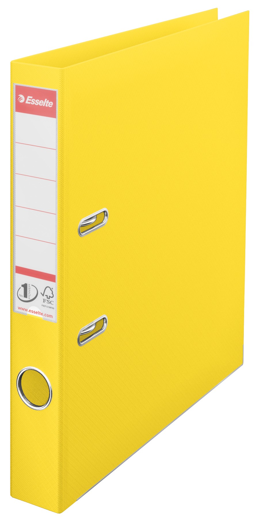 Biblioraft ESSELTE No. 1 Power, A4, plastifiat PP/PP, margine metalica, 50 mm - Vivida galben