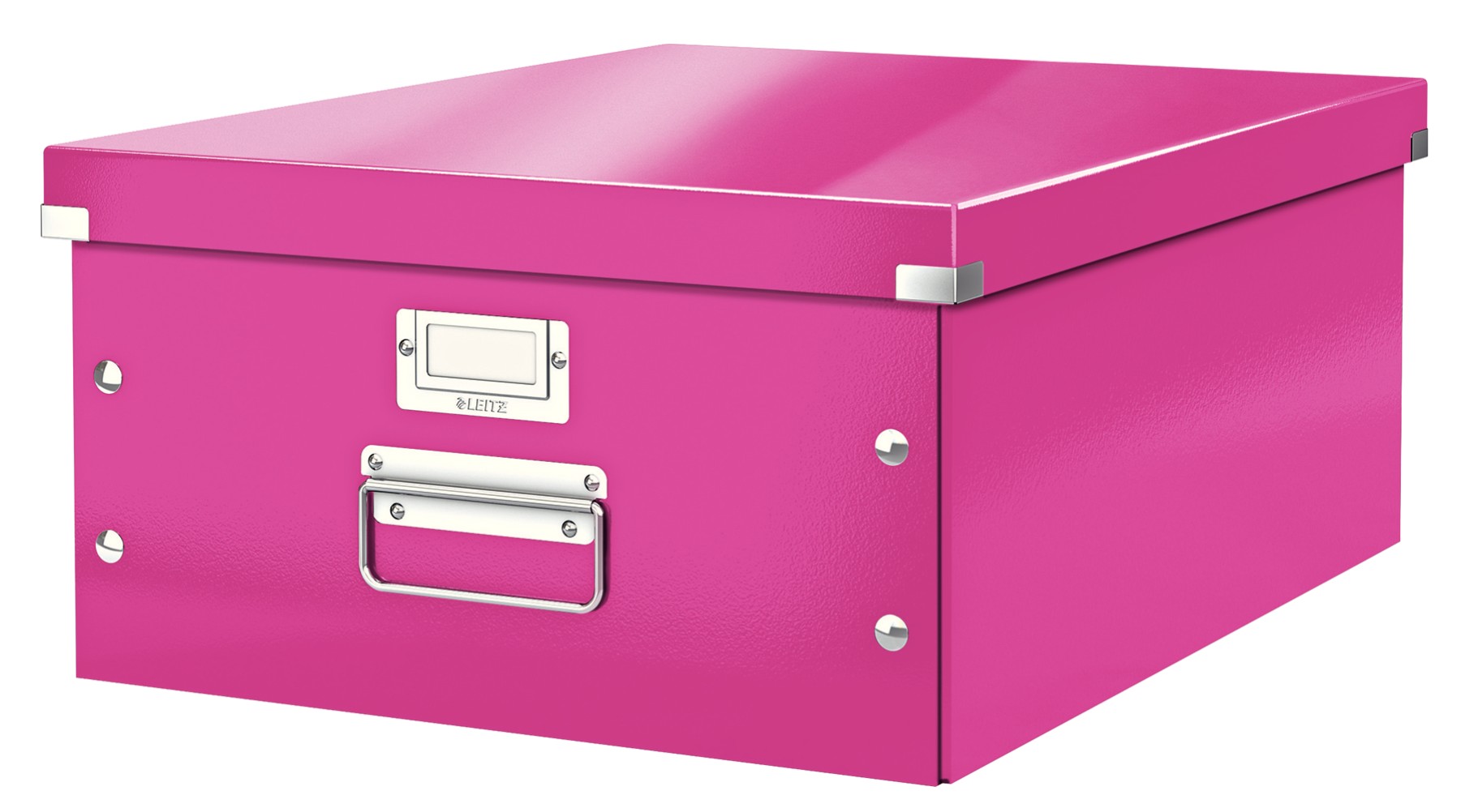 Cutie depozitare LEITZ WOW Click & Store, carton laminat, mare, roz