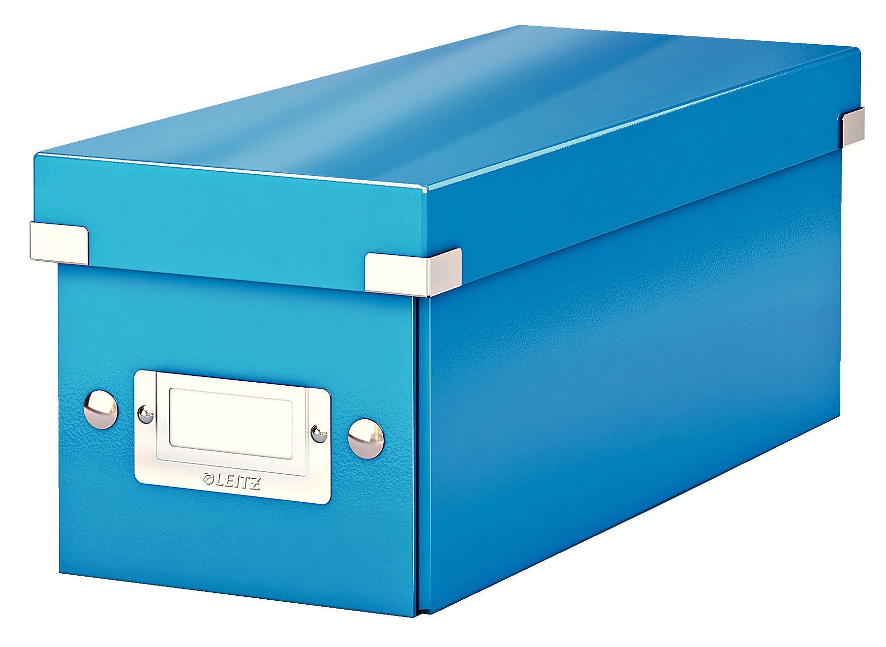 Cutie depozitare LEITZ WOW Click & Store, carton laminat, pentru CD-uri, albastru