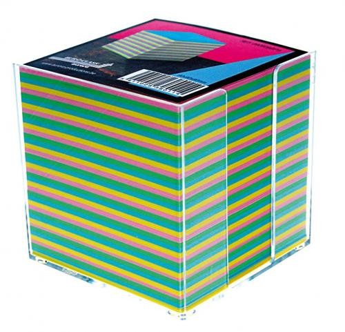 Cub hartie color 9x9x9cm, cu suport plastic, AURORA