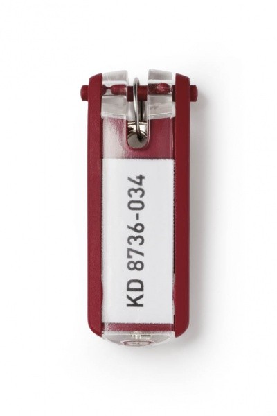 Suport eticheta pentru chei Durable, 6 bucati/set, rosu