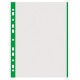 Folie protectie cu margine color, 40 microni, 100folii/set, DONAU - margine verde