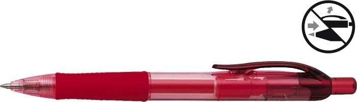 Pix cu gel PENAC FX-7, rubber grip, 0.7mm, corp transparent rosu - scriere rosie