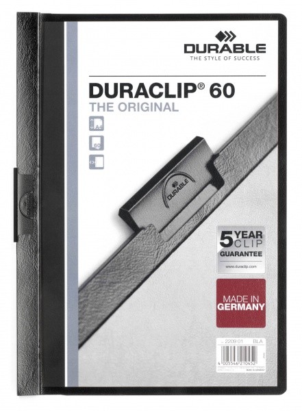 Dosar Durable Duraclip Original, 60 coli, negru