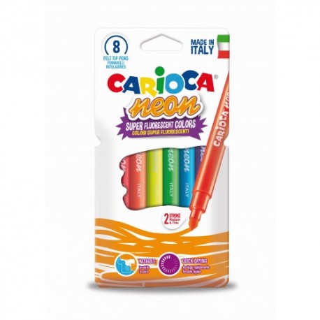 Carioca super lavabila, fluorescenta, 8 buc/cutie, CARIOCA Neon