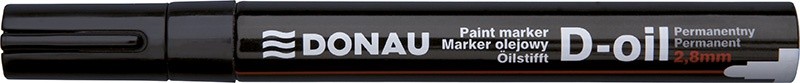 Marker permanent cu vopsea Donau, corp metalic, vf.rotund,2.8mm, negru