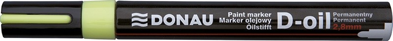 Marker permanent cu vopsea Donau, corp metalic, vf.rotund,2.8mm, galben