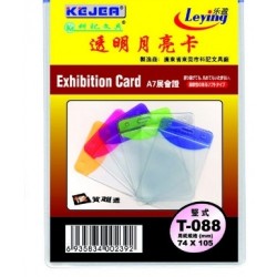 Buzunar PVC, pentru ID carduri, 74 x 105mm, vertical, 10 buc/set, KEJEA - margine transp. color