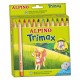 Creioane colorate triunghiulare, cutie carton, 12 culori/set, ALPINO Trimax Jumbo