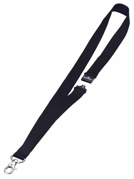 Snur textil Durable pentru ecuson, 80 cm lungime, negru, 10 buc/cutie