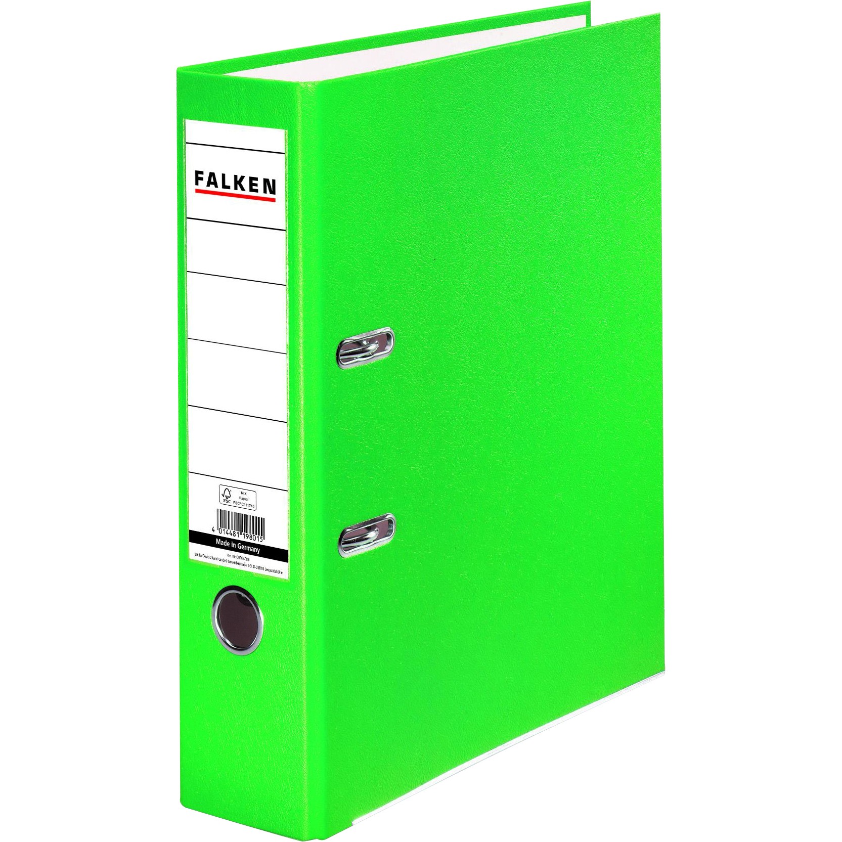 Biblioraft Falken plastifiat color, 80 mm, verde deschis