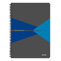 Caiet de birou LEITZ Office, PP, A4, cu spira, matematica - albastru