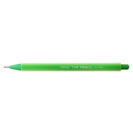 Creion mecanic PENAC The Pencil, rubber grip, 1.3 mm, varf retractabil, corp vernil
