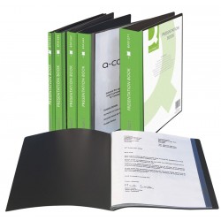Dosar de prezentare personalizabil, cu 40 folii, A4, coperta rigida, Q-Connect - negru