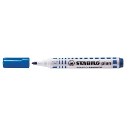 Marker pentru tabla Stabilo Plan 64, varf rotund, 2.5 - 3.5 mm, albastru