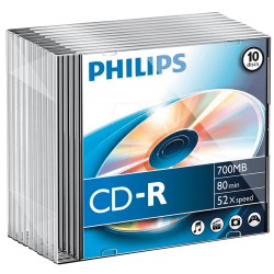 CD-R 700MB-80min Slimcase, 52x, PHILIPS