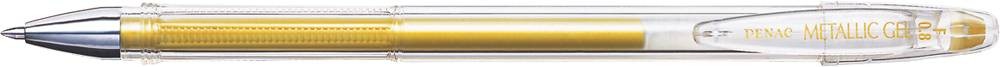 Pix cu gel PENAC FX-3 Metalic, 0.8mm, con metalic, corp transparent - scriere auriu metalizat