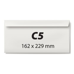 Plic pentru corespondenta C5, 162 x 229 mm, 80 g/mp, banda silicon, cu tipar interior, 25 bucati/pac