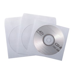 Plic CD, 124 x 124 mm, 80 g/mp, autoadeziv, 25 bucati/cutie, alb