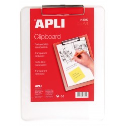 Clipboard simplu APLI, A4, plastic, transparent