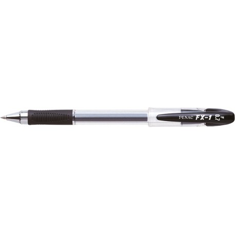 Pix cu gel PENAC FX-1, rubber grip, 0.7mm, con metalic, corp transparent - scriere neagra Pix cu gel PENAC FX-1, rubber grip, 0.7mm, con metalic, corp transparent - scriere neagra