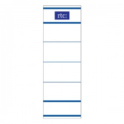 Etichete pentru bibliorafturi RTC, carton, 47 x 142 mm, 20 bucati/set