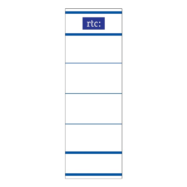 Etichete pentru bibliorafturi RTC, carton, 47 x 142 mm, 20 bucati/set
