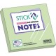 Notes autoadeziv 76 x 76 mm, 100 file, Stick"n - verde pastel