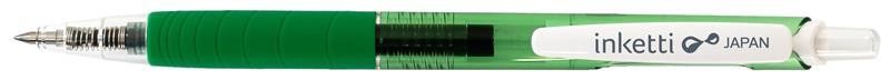 Pix cu gel PENAC Inketti, rubber grip, 0.5mm, corp verde transparent - scriere verde
