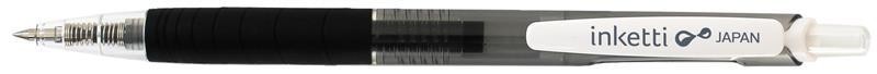 Pix cu gel PENAC Inketti, rubber grip, 0.5mm, corp negru transparent - scriere neagra