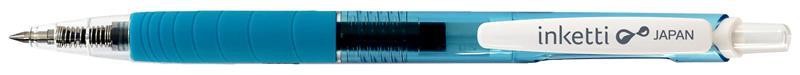 Pix cu gel PENAC Inketti, rubber grip, 0.5mm, corp bleu transparent - scriere bleu