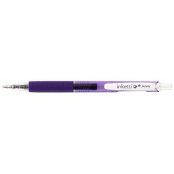 Pix cu gel PENAC Inketti, rubber grip, 0.5mm, corp violet transparent - scriere violet
