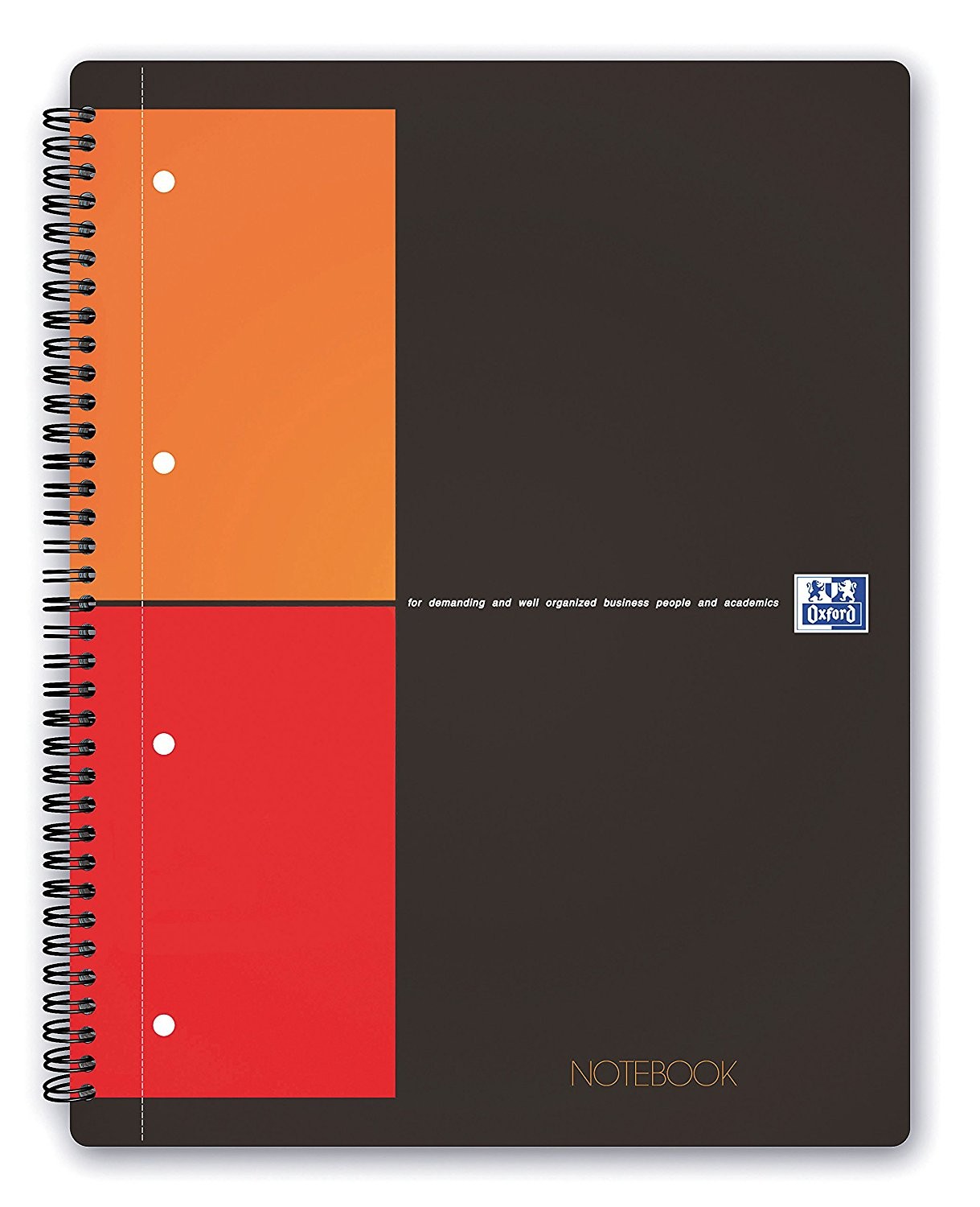 Caiet cu spirala A4 , OXFORD Int. Notebook, 80 file-80g/mp, 4 perf., coperta carton rigid - mate