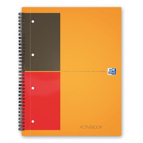 Caiet cu spirala A4 , OXFORD International Activebook, 80 file-80g/mp, 4 perf., coperta PP - dictando