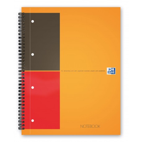 Caiet cu spirala A4 , OXFORD Int. Notebook, 80 file-80g/mp, 4 perf., coperta carton rigid - dictando