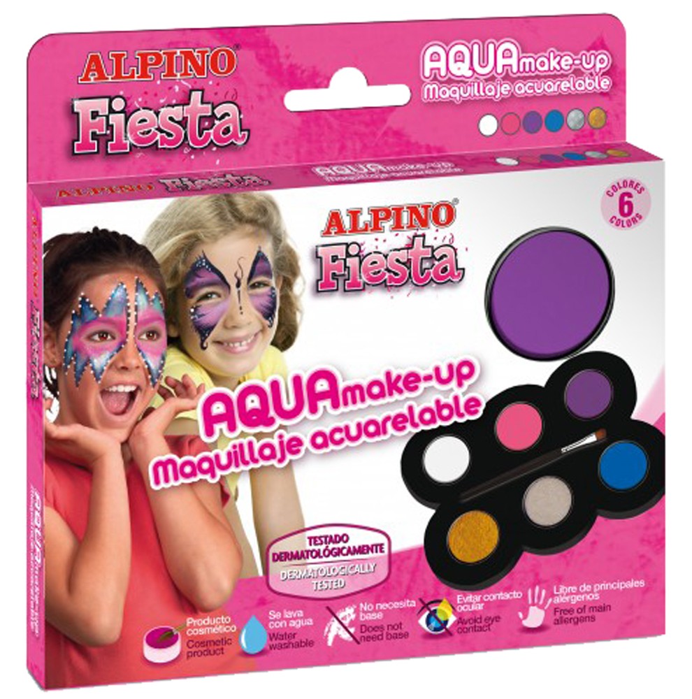 Set machiaj ALPINO Make-up pallete Princess - 6 culori + pensula