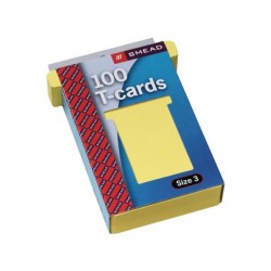 JALEMA T-cards, din hartie, 100buc/set, format 2 - (85 x 48mm, top 60mm) - galben
