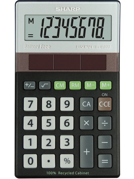 Calculator de buzunar, 8 digits, 117 x 70 x 21 mm, SHARP EL-R277BBK - gri/negru