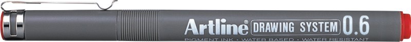 Marker pentru desen tehnic ARTLINE, varf fetru 0.6mm - rosu