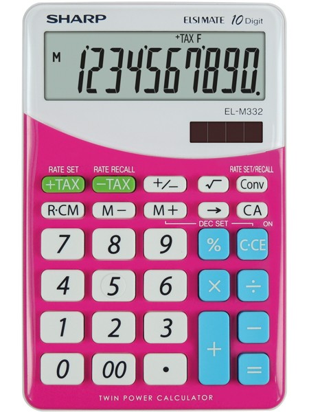 Calculator de birou, 10 digits, 149 x 100 x 27 mm, SHARP EL-M332BBL - gri/roz