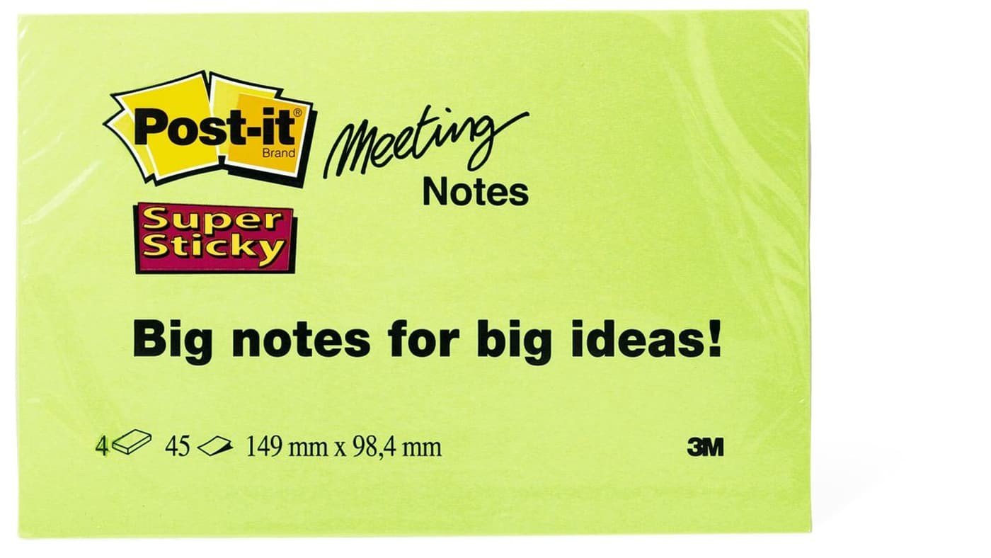 Notite adezive Post-it Super Sticky, dimensiune 149 x 98.4 - 45 file/bucata, 3 bucati/set