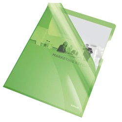 Mapa de protectie ESSELTE, A4, cristal, 150 microni, 25 buc/set - verde