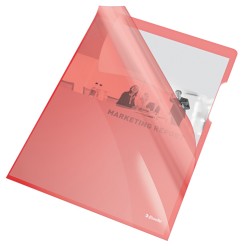 Mapa de protectie ESSELTE, A4, cristal, 150 microni, 25 buc/set - rosu