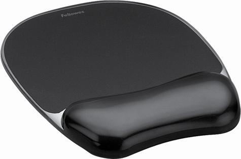 Mouse pad ergonomic cu gel Fellowes Crystal, negru
