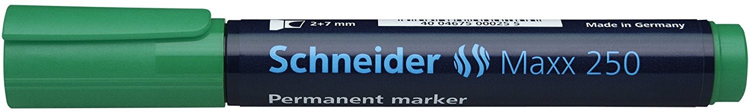Permanent marker SCHNEIDER Maxx 250, varf tesit 2-7mm - verde