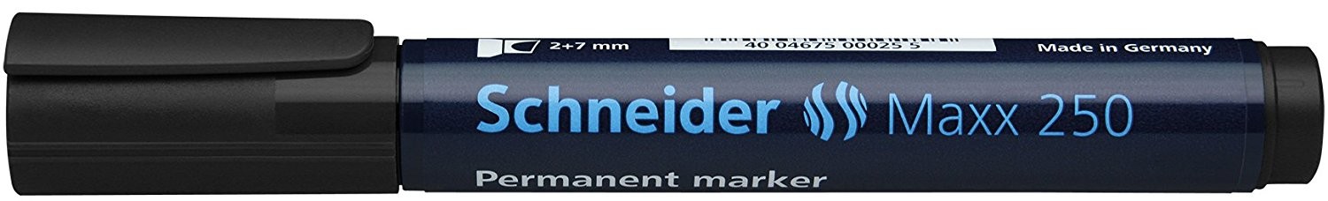 Permanent marker SCHNEIDER Maxx 250, varf tesit 2-7mm - negru